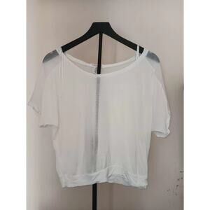 Ambiance Apparel junior girls size small chiffon blouse white, Sheer, NWT